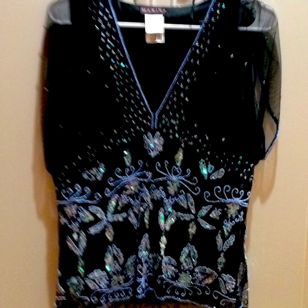 Marina sequined and beaded top.